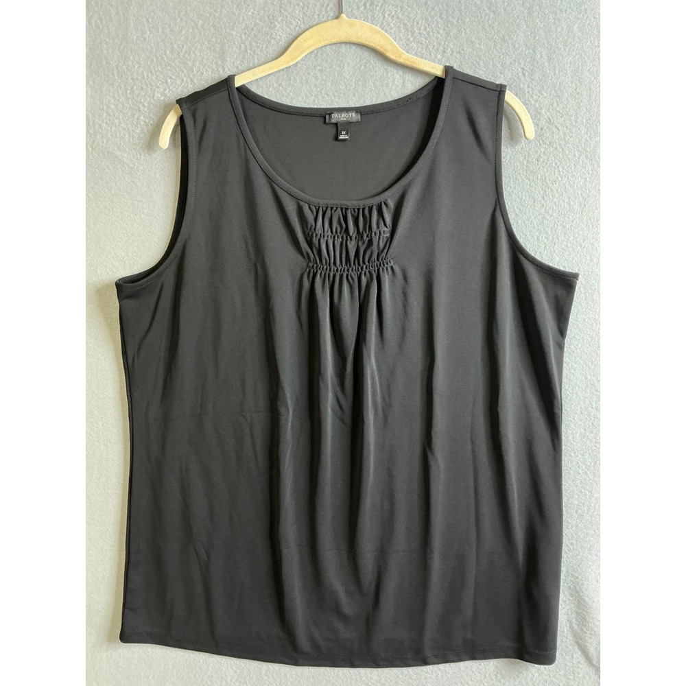 Talbots Plus Top Women's 1X Sleeveless‎ Ruched Casual Blouse